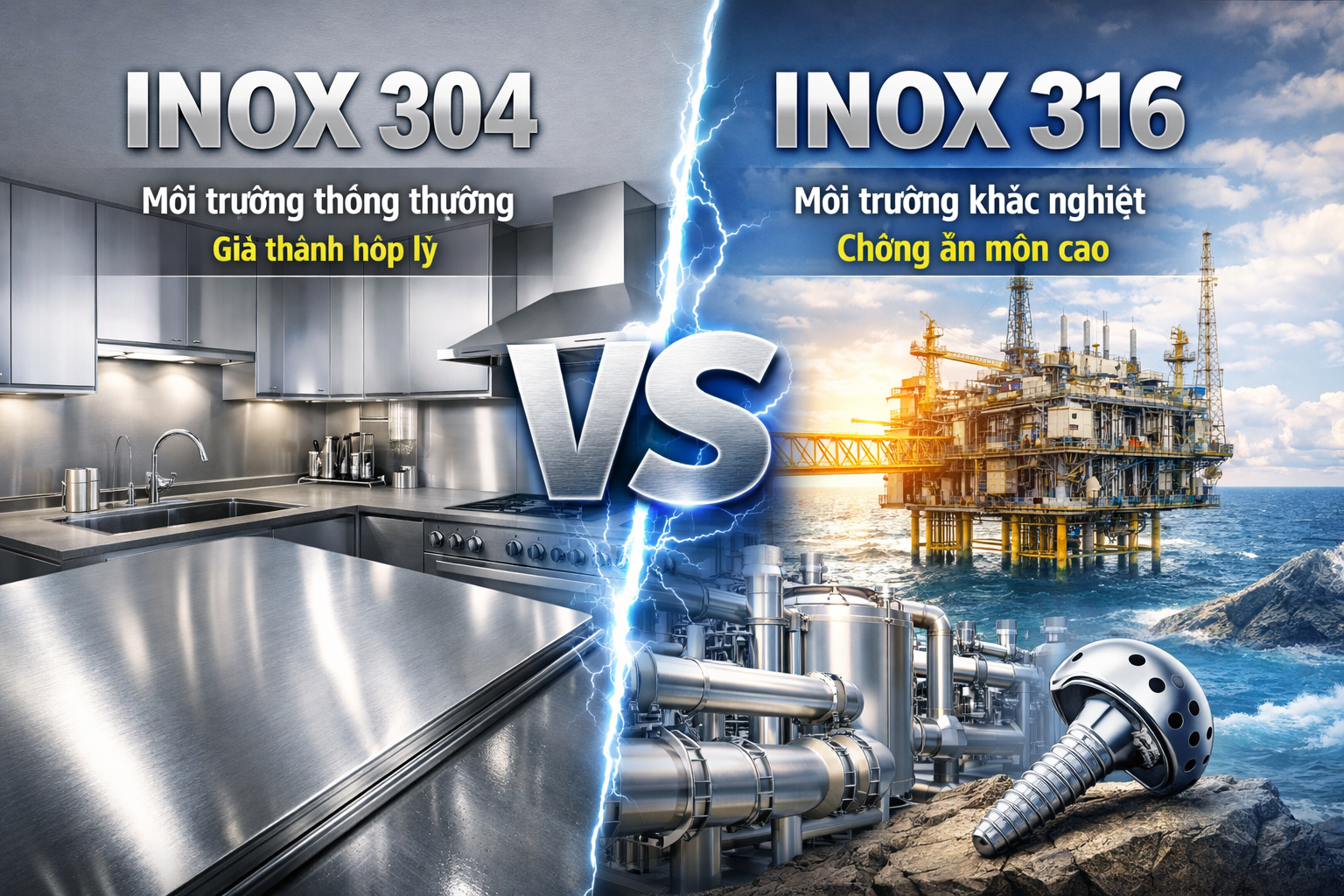 Phân biệt inox 304 và 316